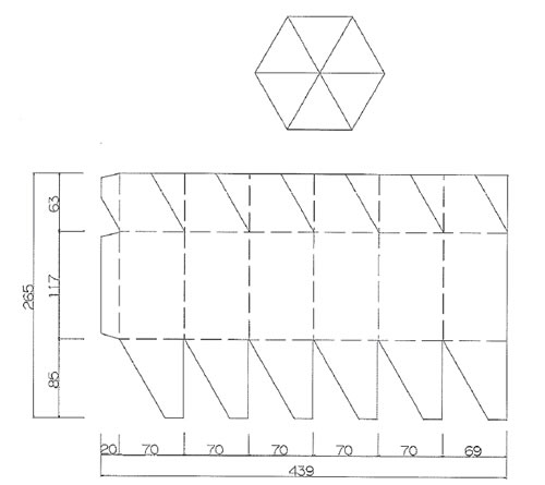 六角形箱（展開図）